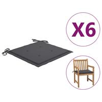 vidaXL Tuinstoelkussens 6 st 50x50x3 cm oxford stof antracietkleurig