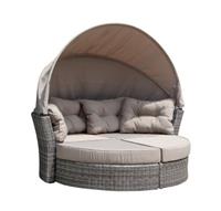 DEGAMO Relaxinsel MARBELLA, Alu + Polyrattan grau bicolor, Polster taupe