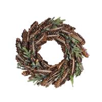 Kaavi - Kerstkrans-donkere Houtkleur-dennenhout