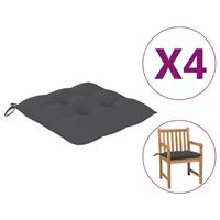 vidaxl Stoelkussens 4 st 50x50x7 cm oxford stof antracietkleurig