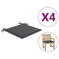 vidaXL Tuinstoelkussens 4 st 50x50x3 cm oxford stof antracietkleurig