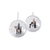 3x Transparante Diy Open Kerstbal 12 Cm - Kerstballen Om Te Vullen - Knutselmateriaal Kerstballen Maken