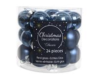 Weihnachts-Micro-Kugeln Night Blue dunkelblau ø 2,5 cm aus Glas - 24er Set