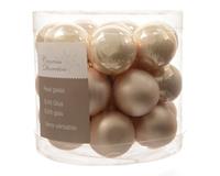 kaemingk Weihnachts-Micro-Kugeln Pearl beige ø 2,5 cm aus Glas - 24er Set