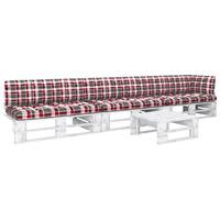 vidaXL 4-tlg. Paletten-Lounge-Set mit Kissen Weiß Kiefer Imprägniert 