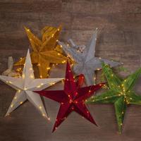 STAR TRADING Decoratie ster Velvet + Dew Drop LED-ketting rood