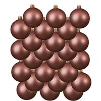 Bellatio 24x Oud Roze Glazen Kerstballen 6 Cm at/matte - Kerstboomversiering Oud Roze