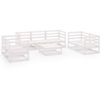 vidaXL 8-delige Loungeset massief grenenhout wit