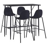 VIDAXL 5-tlg. Bar-Set Stoff Schwarz