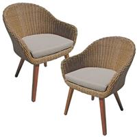 Garden Pleasure Stuhl CARSON, mit Auflage, hellbraun, 2er Set