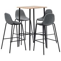 vidaXL 5-delige Barset stof lichtgrijs - vidaXL