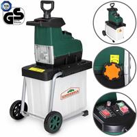 GARDEBRUK elektrischer Leisehäcksler 2800 W max. 45 mm Astdicke 60L Auffangbox Gartenhäcksler Walzenhäcksler Schredder Häcksler