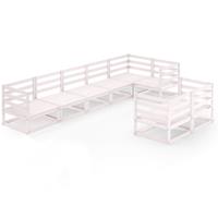 vidaXL 8-tlg. Garten-Lounge-Set Weiß Kiefer Massivholz 