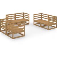 VIDAXL 6-tlg. Garten-Lounge-Set Honigbraun Massivholz Kiefer