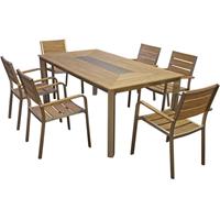 HARMS Garten Sitz Tisch Gruppe Veranda Aluminium Terrasse champagnerfarben Polystyrol
