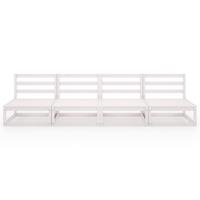 VIDAXL 4-Sitzer-Gartensofa Weiß Kiefer Massivholz