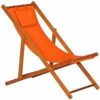 SIENA GARDEN Faro Liegestuhl Gestell Hartholz light teak, Fläche Polyester orange