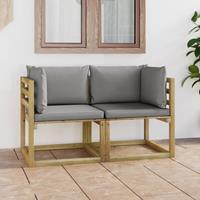 Vidaxl - Garten-Ecksofas mit Kissen 2 Stk. Kiefernholz Grün Imprägniert