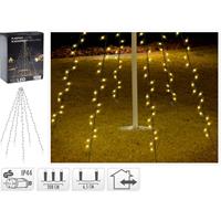 Bellatio Led Vlaggenmast Verlichting Met 192 Warm Witte Lampjes/lichtjes 208 Cm Hoog - Kerstverlichting/verlichting Buiten