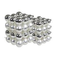 Bellatio 72x Stuks Glazen Kerstballen Zilver 4 En 6 Cm Mat/glans - Kerstbal