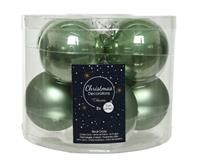 Decoris kerstbal glas d7cm s.groen 8st