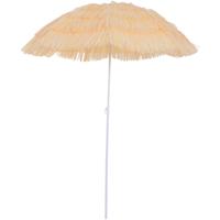 Outsunny Sonnenschirm | Strand Bastschirm | Beige | Ø 160 cm - beige