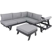 HARMS Garten Sitz Garnitur Gruppe Terrasse anthrazit Aluminium Veranda schwarz Metall