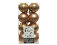 Decoris kerstbal plc d4cm camel 16st