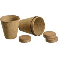 Nature Afbreekbare kweekpotjes Ø8 cm incl. turftabletten - set van 3 stuks