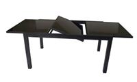 DEGAMO Ausziehtisch TORINO 150/210x90cm, Aluminium + Glas schwarz