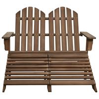 vidaXL Tuinstoel 2-zits Adirondack met voetenbank vurenhout bruin