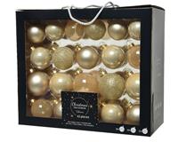 Decoris Kerstbal glas d7cm parel ass 42st