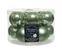 kerstbal glas d5cm s.groen 12st