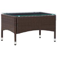 vidaXL 2-delige Loungeset met kussen poly rattan bruin