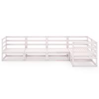 vidaXL 5-tlg. Garten-Lounge-Set Weiß Kiefer Massivholz 