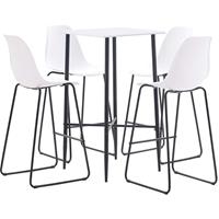 vidaXL 5-delige Barset kunststof wit