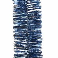 Decoris Kerstslinger Donkerblauw 270 Cm - Guirlande Folie Lametta - Donkerblauwe Kerstboom Versieringen