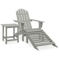 vidaXL Tuinstoel Adirondack voetenbank tafel massief vurenhout grijs