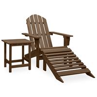 vidaXL Adirondack-Gartenstuhl mit Fußstütze & Tisch Tannenholz Braun 