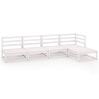 vidaXL 5-tlg. Garten-Lounge-Set Weiß Kiefer Massivholz 