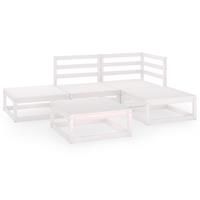 vidaXL 5-tlg. Garten-Lounge-Set Weiß Kiefer Massivholz 