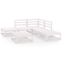 vidaXL 6-tlg. Garten-Lounge-Set Weiß Kiefer Massivholz 