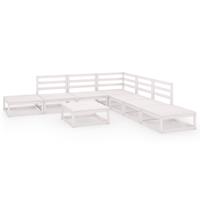 vidaXL 8-delige Loungeset massief grenenhout wit