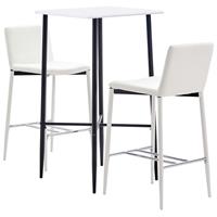 vidaXL 3-delige Barset kunstleer wit