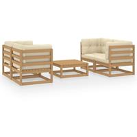 vidaXL 5-delige Loungeset met kussens massief grenenhout