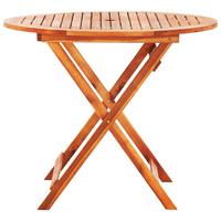 VidaXL Klappbarer Gartentisch Ø90x75 cm Massivholz Eukalyptus 