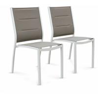 sweeek - Tuinstoelen van aluminium, stapelbaar (set van 2)