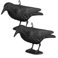 RELAXDAYS 2x Taubenschreck Krähe, Dekofigur als Vogelscheuche, stehende Figur für Taubenabwehr, Gartenfigur, wetterfest, schwarz