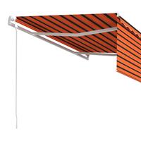 VIDAXL Gelenkarmmarkise Automatisch mit Volant 4x3 m Orange und Braun