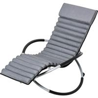 Outsunny Schaukelstuhl ergonomischer Gartenstuhl Schaukelliege Texteline kugelförmig Grau - schwarz - 